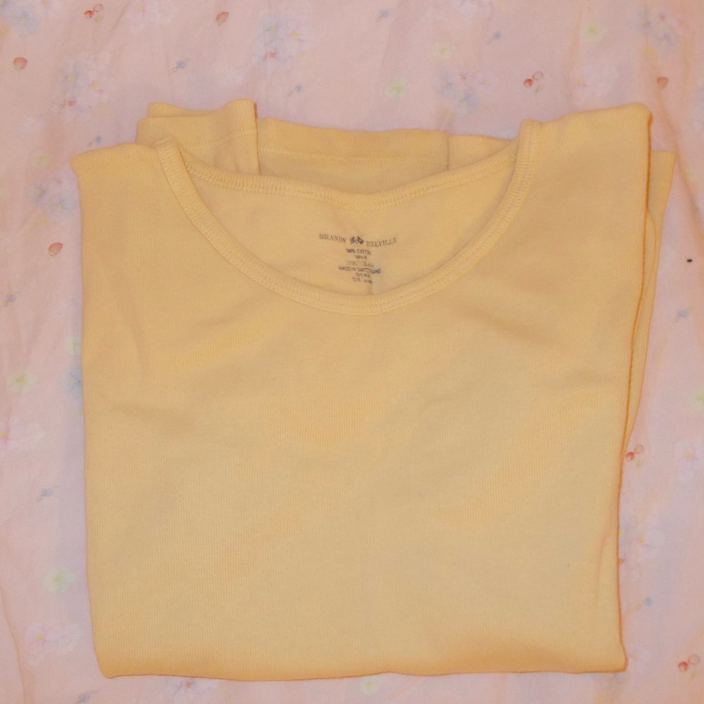 brandy melville yellow short sleeve top
